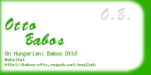 otto babos business card